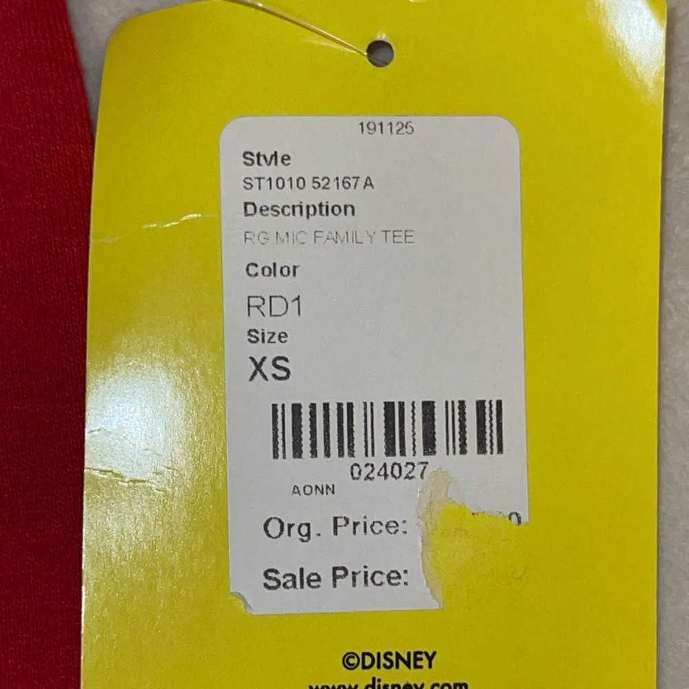 Disney Red‎ Mickey Ears Kids Tee